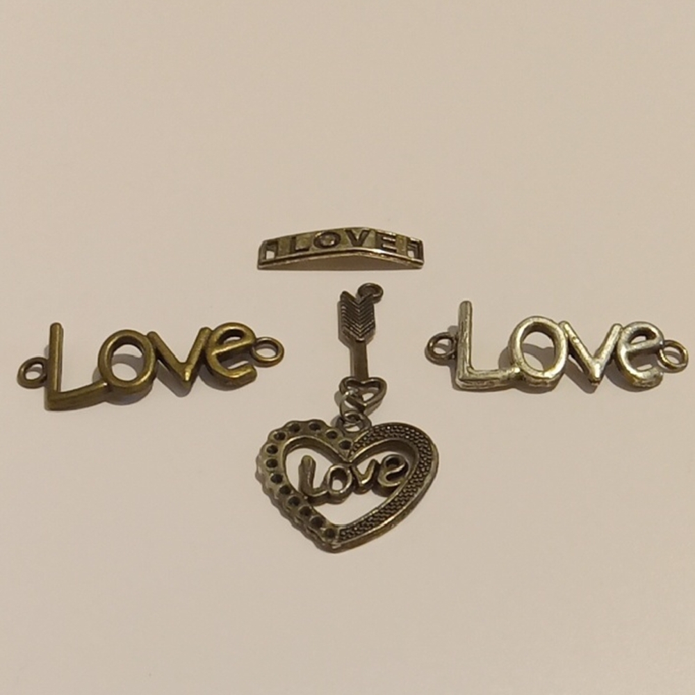Love Charms Set in Gold/Bronze Tone